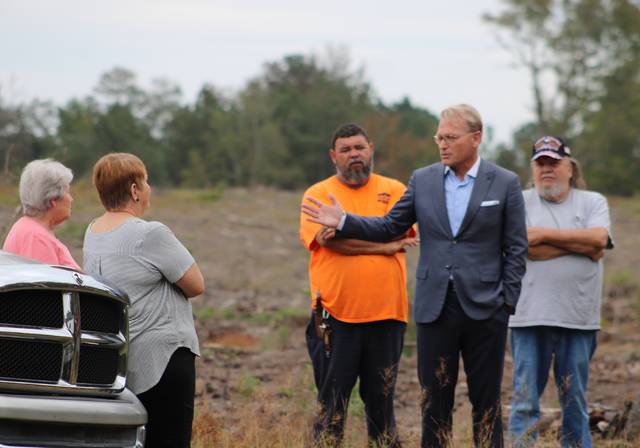 125913802_web1_Polivka3
Andrew Basil Polivka, CEO of Polivka International, speaks with neighbors of the site Polivka hopes to build a new industrial facility on about their concerns Wednesday.