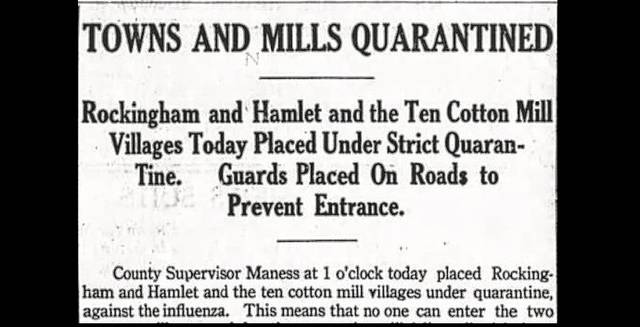 The headline for the Rockingham Post-Dispatch on Oct. 17, 1918.