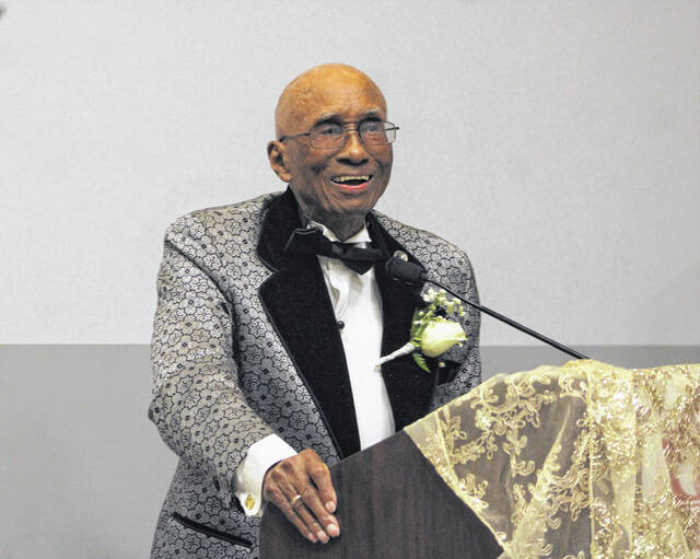 128320437_web1_WatkinsSpeech1
Gavin Stone | Daily Journal
Longtime educator and community leader J.C. Watkins laughs during his speech at his centennial birthday celebration. He turns 100 years old on March 21. Watkins was the first black man elected to the Rockingham City Council and the second black man elected to the Richmond County Board of Commissioners. His friends, family, and former students held a star-studded celebration of his life on March 12 at the Cole Auditorium. Happy birthday J.C.!