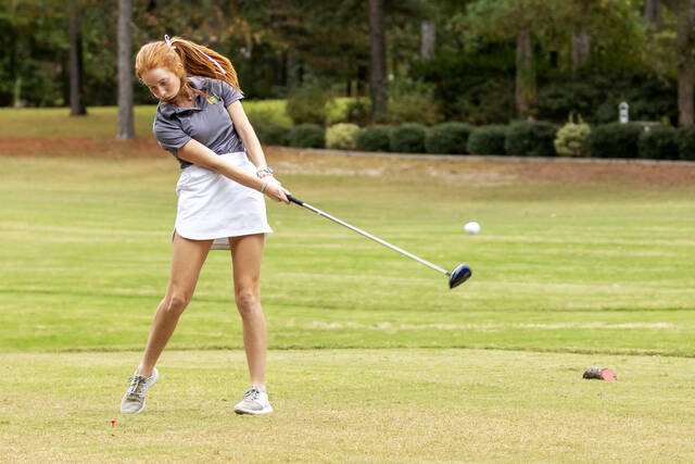 130058307_web1_53251866426_664d3dd721_k
Ella Munn drives the ball at a match at Pinehurst No. 6 on Wednesday.
Mark Bell | For the Daily Journal