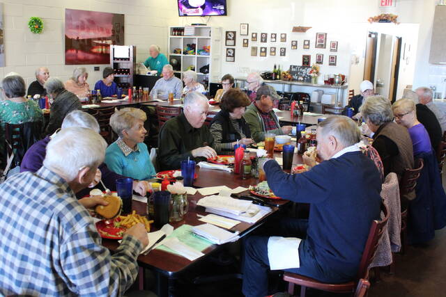 130112912_web1_IMG_5553
New memories were made and older ones were revisited at Pattans Downtown Grille on Thursday with the Ellerbe High School Class of 1964,
Matthew Sasser | Daily Journal