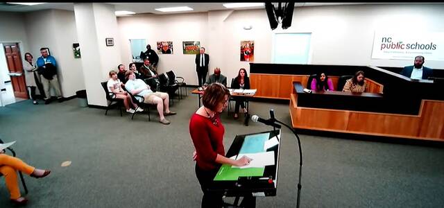 130360414_web1_Mintmyer
Exceptional Childrens Director Dana Mintmier addresses the Richmond County Board of Education at their February meeting.